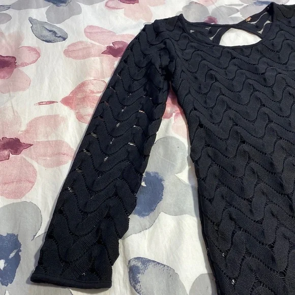 Free People Black Lace Crochet Wild Thing Mini Dress - Picture 4 of 8